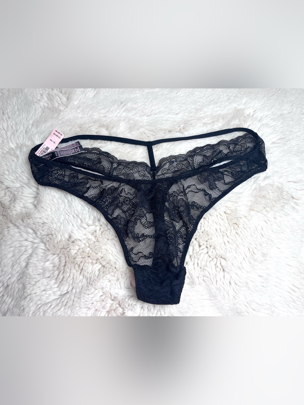 Victoria's Secret Black Lace Thong Panty
